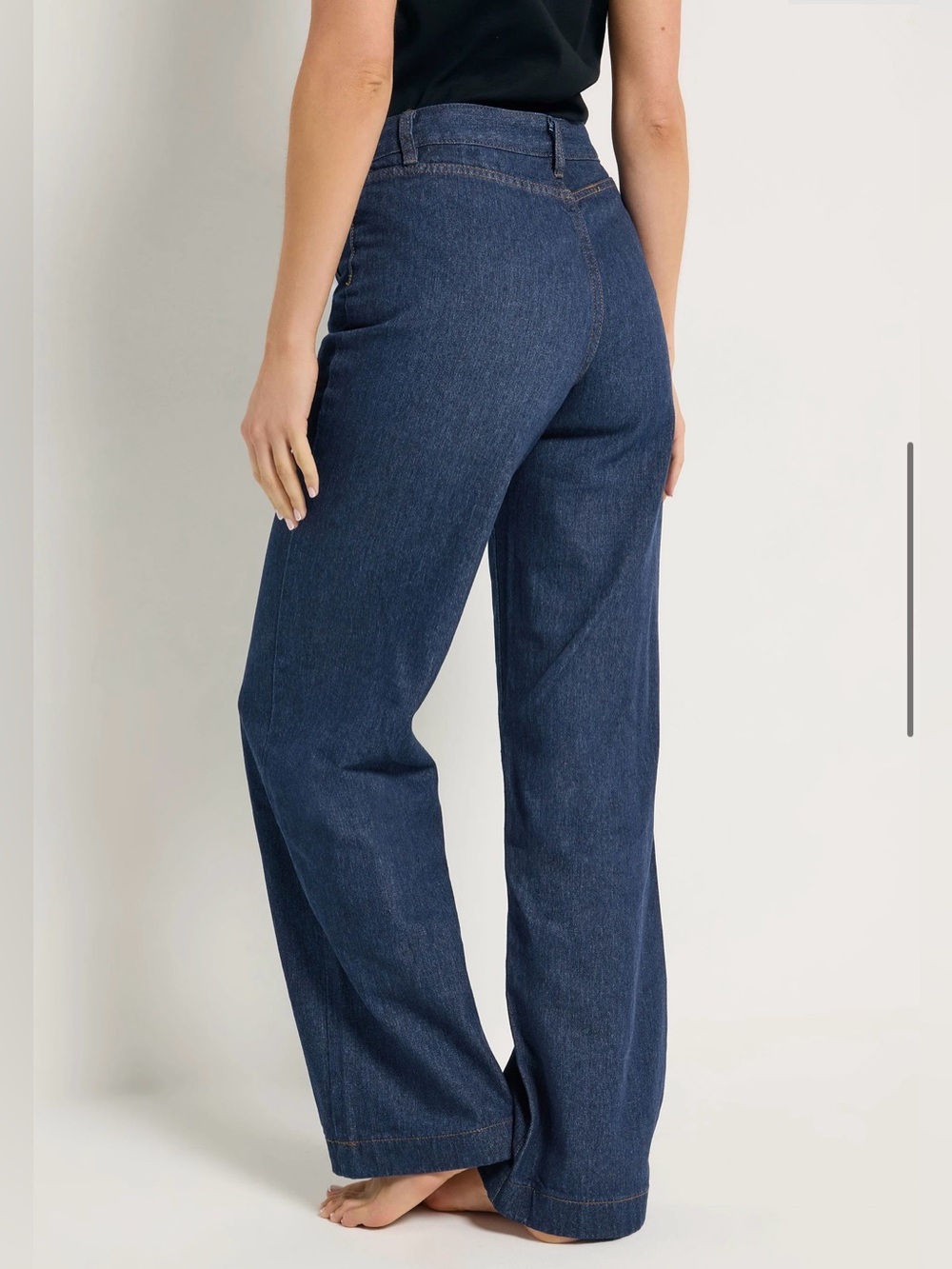 LTS Tall Indigo Blue Wide Leg Jeans Size 4, 34” Inseam - Picture 3 of 13